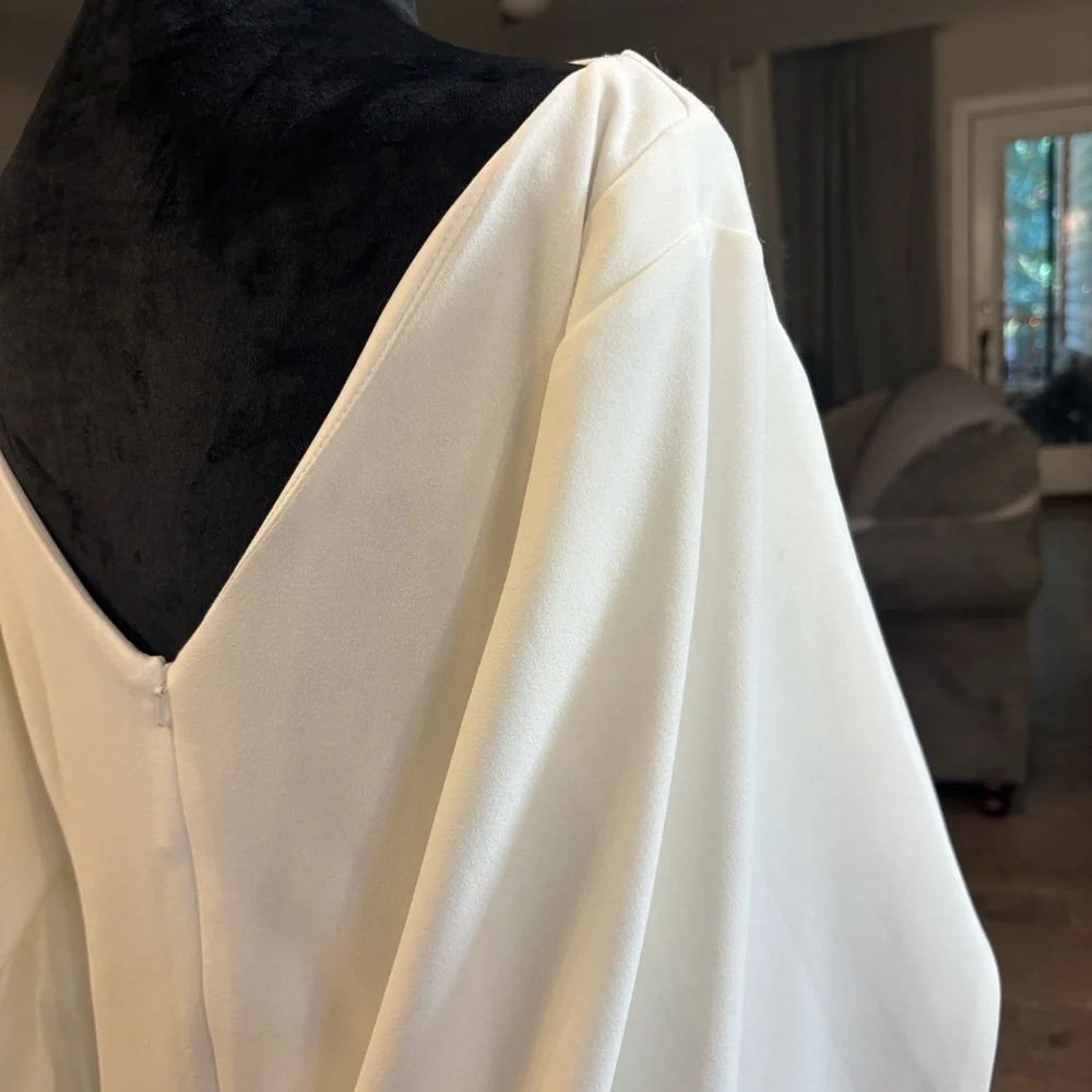 Betsy & Adam White Long Sleeve Dress - Picture 5 of 5